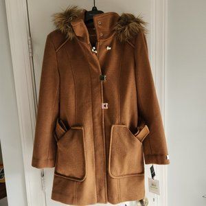 Calvin Klein Wool Blend Coat Size 8, color Vicuna
